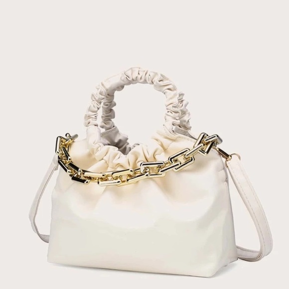 Ruched Chain Satchel Bag - Picture 3 of 3